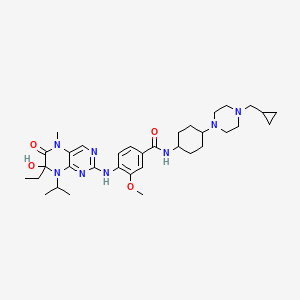 N-[4-[4-(cyclopropylmethyl)piperazin-1-yl]cyclohexyl]-4-[(7-ethyl-7-hydroxy-5-methyl-6-oxo-8-propan-2-ylpteridin-2-yl)amino]-3-methoxybenzamide