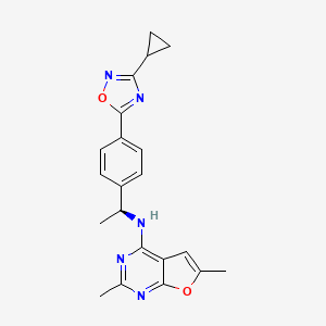 N-[(1S)-1-[4-(3-cyclopropyl-1,2,4-oxadiazol-5-yl)phenyl]ethyl]-2,6-dimethylfuro[2,3-d]pyrimidin-4-amine