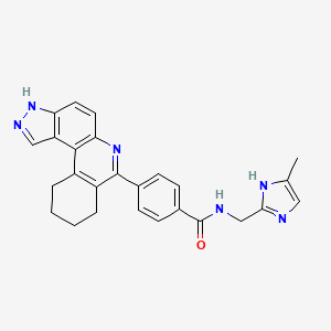 molecular formula C26H24N6O B12380067 N-[(5-methyl-1H-imidazol-2-yl)methyl]-4-(8,9,10,11-tetrahydro-3H-pyrazolo[4,3-a]phenanthridin-7-yl)benzamide 