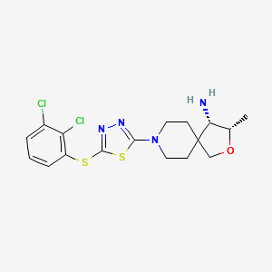 molecular formula C17H20Cl2N4OS2 B12380114 (3S,4S)-8-[5-(2,3-dichlorophenyl)sulfanyl-1,3,4-thiadiazol-2-yl]-3-methyl-2-oxa-8-azaspiro[4.5]decan-4-amine 