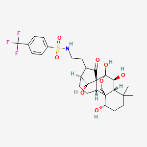 N-[2-[(1S,2S,5S,8R,10S,11R,15S,18R)-9,10,15,18-tetrahydroxy-12,12-dimethyl-7-oxo-17-oxapentacyclo[7.6.2.15,8.01,11.02,8]octadecan-6-yl]ethyl]-4-(trifluoromethyl)benzenesulfonamide