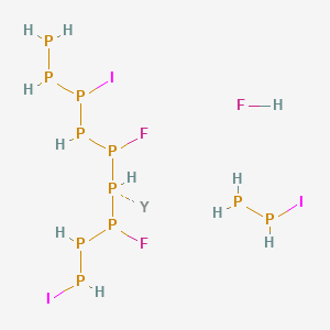 molecular formula F3H11I3P11Y B12380147 Diphosphanyl-[fluoro-[fluoro-(2-iododiphosphanyl)phosphanyl]phosphanylphosphanyl]phosphanyl-iodophosphane;iodo(phosphanyl)phosphane;yttrium;hydrofluoride 