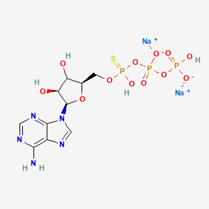 molecular formula C10H14N5Na2O12P3S B12380219 disodium;[[[(2R,4S,5R)-5-(6-aminopurin-9-yl)-3,4-dihydroxyoxolan-2-yl]methoxy-hydroxyphosphinothioyl]oxy-oxidophosphoryl] hydrogen phosphate 