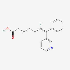 molecular formula C18H19NO2 B1238040 (Z)-7-phenyl-7-pyridin-3-ylhept-6-enoic acid 