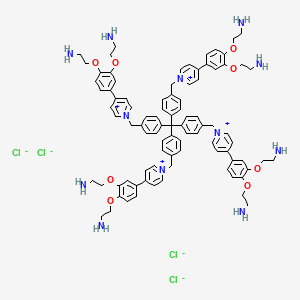 2-[2-(2-Aminoethoxy)-4-[1-[[4-[tris[4-[[4-[3,4-bis(2-aminoethoxy)phenyl]pyridin-1-ium-1-yl]methyl]phenyl]methyl]phenyl]methyl]pyridin-1-ium-4-yl]phenoxy]ethanamine;tetrachloride