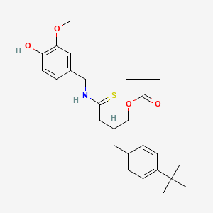 [2-[(4-Tert-butylphenyl)methyl]-4-[(4-hydroxy-3-methoxyphenyl)methylamino]-4-sulfanylidenebutyl] 2,2-dimethylpropanoate