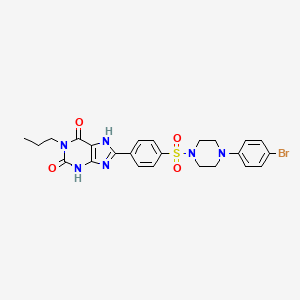 8-[4-[4-(4-Bromophenyl)piperazin-1-yl]sulfonylphenyl]-1-propyl-3,7-dihydropurine-2,6-dione