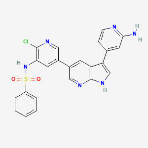 molecular formula C23H17ClN6O2S B12380496 N-[5-[3-(2-aminopyridin-4-yl)-1H-pyrrolo[2,3-b]pyridin-5-yl]-2-chloropyridin-3-yl]benzenesulfonamide 