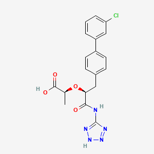 molecular formula C19H18ClN5O4 B12380552 (2S)-2-({(2S)-3-(3'-chloro[1,1'-biphenyl]-4-yl)-1-oxo-1-[(1H-tetrazol-5-yl)amino]propan-2-yl}oxy)propanoic acid 