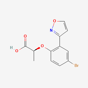 molecular formula C12H10BrNO4 B12380587 (2S)-2-[4-bromo-2-(1,2-oxazol-3-yl)phenoxy]propanoic acid CAS No. 2354321-33-6