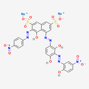 Disodium;5-[[2,4-dihydroxy-3-[(2-hydroxy-5-nitrophenyl)diazenyl]phenyl]diazenyl]-4-hydroxy-3-[(4-nitrophenyl)diazenyl]naphthalene-2,7-disulfonate