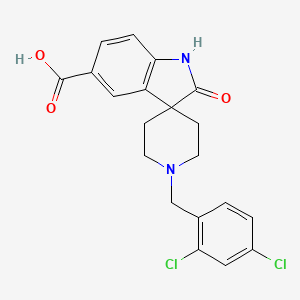 molecular formula C20H18Cl2N2O3 B12380699 1'-[(2,4-dichlorophenyl)methyl]-2-oxospiro[1H-indole-3,4'-piperidine]-5-carboxylic acid 