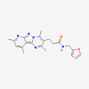 molecular formula C21H23N5O2 B1238072 N-(2-呋喃甲基)-3-(2,4,8,10-四甲基-3-吡啶并[2,3]吡唑并[2,4-a]嘧啶基)丙酰胺 