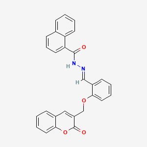 N-[(E)-[2-[(2-oxochromen-3-yl)methoxy]phenyl]methylideneamino]naphthalene-1-carboxamide