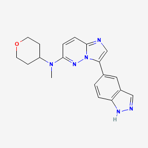 molecular formula C19H20N6O B12380759 3-(1H-indazol-5-yl)-N-methyl-N-(oxan-4-yl)imidazo[1,2-b]pyridazin-6-amine 