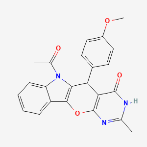 molecular formula C23H19N3O4 B12380815 17-Acetyl-2-(4-methoxyphenyl)-6-methyl-9-oxa-5,7,17-triazatetracyclo[8.7.0.03,8.011,16]heptadeca-1(10),3(8),6,11,13,15-hexaen-4-one 