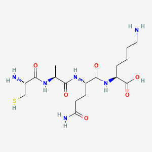 molecular formula C17H32N6O6S B12380818 H-Cys-Ala-Gln-Lys-OH 