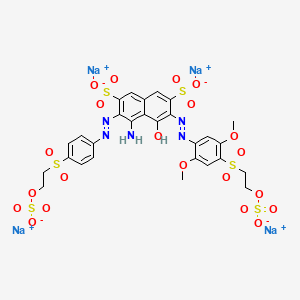 molecular formula C28H25N5Na4O21S6 B12380901 Tetrasodium;5-amino-3-[[2,5-dimethoxy-4-(2-sulfonatooxyethylsulfonyl)phenyl]diazenyl]-4-hydroxy-6-[[4-(2-sulfonatooxyethylsulfonyl)phenyl]diazenyl]naphthalene-2,7-disulfonate 