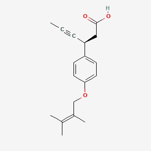 molecular formula C18H22O3 B12380903 (3S)-3-[4-(2,3-dimethylbut-2-enoxy)phenyl]hex-4-ynoic acid 