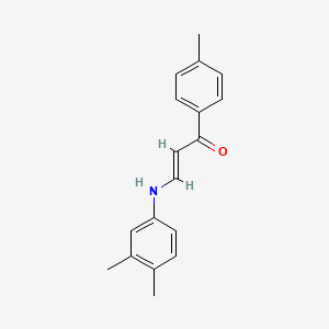molecular formula C18H19NO B1238092 (2E)-3-[(3,4-dimethylphenyl)amino]-1-(4-methylphenyl)prop-2-en-1-one 