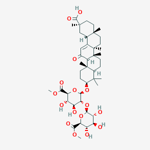 (2S,4aS,6aR,6aS,6bR,8aR,10S,12aS,14bR)-10-[(2R,3R,4S,5S,6S)-4,5-dihydroxy-6-methoxycarbonyl-3-[(2R,3R,4S,5S,6S)-3,4,5-trihydroxy-6-methoxycarbonyloxan-2-yl]oxyoxan-2-yl]oxy-2,4a,6a,6b,9,9,12a-heptamethyl-13-oxo-3,4,5,6,6a,7,8,8a,10,11,12,14b-dodecahydro-1H-picene-2-carboxylic acid