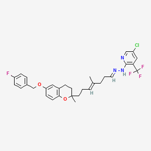 molecular formula C31H32ClF4N3O2 B12380970 5-chloro-N-[(E)-[(E)-7-[6-[(4-fluorophenyl)methoxy]-2-methyl-3,4-dihydrochromen-2-yl]-4-methylhept-4-enylidene]amino]-3-(trifluoromethyl)pyridin-2-amine 