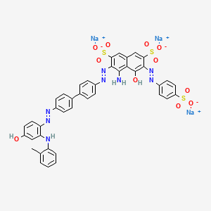 molecular formula C41H29N8Na3O11S3 B12380989 trisodium;4-amino-5-hydroxy-3-[[4-[4-[[4-hydroxy-2-(2-methylanilino)phenyl]diazenyl]phenyl]phenyl]diazenyl]-6-[(4-sulfonatophenyl)diazenyl]naphthalene-2,7-disulfonate 