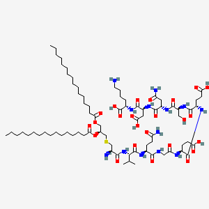 (2S)-6-amino-2-[[(2S)-2-[[(2S)-4-amino-2-[[(2S)-2-[[(2S)-2-[[(2S)-2-[[2-[[(2S)-5-amino-2-[[(2S)-2-[[(2R)-2-amino-3-[(2S)-2,3-di(hexadecanoyloxy)propyl]sulfanylpropanoyl]amino]-3-methylbutanoyl]amino]-5-oxopentanoyl]amino]acetyl]amino]-4-carboxybutanoyl]amino]-4-carboxybutanoyl]amino]-3-hydroxypropanoyl]amino]-4-oxobutanoyl]amino]-3-carboxypropanoyl]amino]hexanoic acid