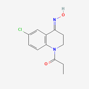molecular formula C12H13ClN2O2 B1238102 1-[(4E)-6-chloro-4-hydroxyimino-2,3-dihydroquinolin-1-yl]propan-1-one 