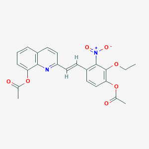 molecular formula C23H20N2O7 B1238105 2-{2-[4-(乙酰氧基)-3-乙氧基-2-硝基苯基]乙烯基}-8-喹啉基乙酸酯 