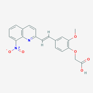 molecular formula C20H16N2O6 B1238107 2-[2-methoxy-4-[(E)-2-(8-nitroquinolin-2-yl)ethenyl]phenoxy]acetic acid 