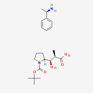 molecular formula C21H34N2O5 B12381216 (2R,3R)-3-hydroxy-2-methyl-3-[(2S)-1-[(2-methylpropan-2-yl)oxycarbonyl]pyrrolidin-2-yl]propanoic acid;(1R)-1-phenylethanamine 