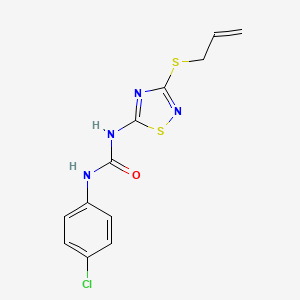 molecular formula C12H11ClN4OS2 B12381259 1-(4-Chlorophenyl)-3-(3-prop-2-enylsulfanyl-1,2,4-thiadiazol-5-yl)urea 