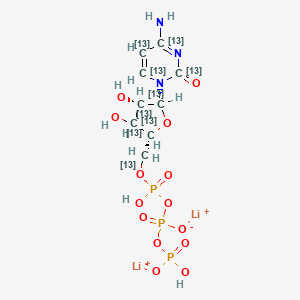 molecular formula C9H14Li2N3O14P3 B12381298 Cytidine-5'-triphosphate-13C9 (dilithium) 