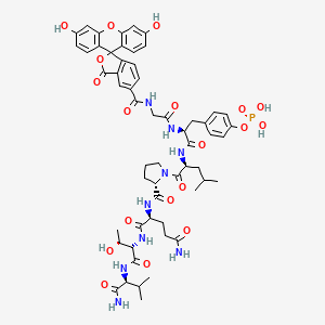 molecular formula C57H68N9O19P B12381327 5-FAM-GpYLPQTV-NH2 