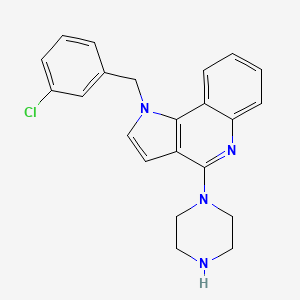 molecular formula C22H21ClN4 B12381343 1-[(3-chlorophenyl)methyl]-4-piperazin-1-ylpyrrolo[3,2-c]quinoline 