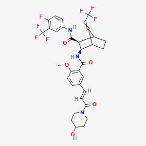 molecular formula C33H32F7N3O5 B12381362 RXFP1 receptor agonist-2 