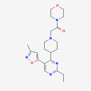 2-[4-[2-Ethyl-5-(3-methyl-1,2-oxazol-5-yl)pyrimidin-4-yl]piperidin-1-yl]-1-morpholin-4-ylethanone