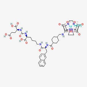 molecular formula C49H68LuN9O16 B12381446 2-[4-[2-[[4-[[(2S)-1-[[(5S)-5-carboxy-5-[[(1S)-1,3-dicarboxypropyl]carbamoylamino]pentyl]amino]-3-naphthalen-2-yl-1-oxopropan-2-yl]carbamoyl]cyclohexyl]methylamino]-2-oxoethyl]-7,10-bis(carboxylatomethyl)-1,4,7,10-tetrazacyclododec-1-yl]acetate;lutetium-177(3+) 