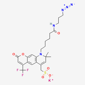 potassium;[9-[6-(3-azidopropylamino)-6-oxohexyl]-8,8-dimethyl-2-oxo-4-(trifluoromethyl)pyrano[3,2-g]quinolin-6-yl]methanesulfonate