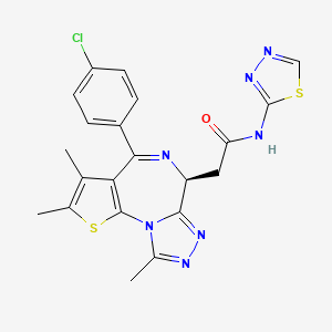 2-[(9S)-7-(4-chlorophenyl)-4,5,13-trimethyl-3-thia-1,8,11,12-tetrazatricyclo[8.3.0.02,6]trideca-2(6),4,7,10,12-pentaen-9-yl]-N-(1,3,4-thiadiazol-2-yl)acetamide