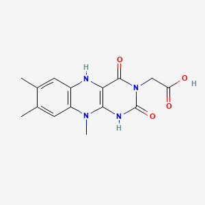 molecular formula C15H16N4O4 B1238153 1,5-Dihydro-N(3)-carboxymethyllumiflavin CAS No. 50635-52-4