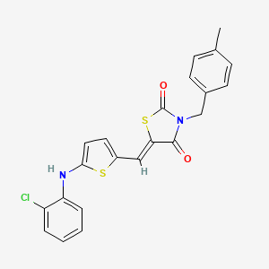 molecular formula C22H17ClN2O2S2 B12381617 (5Z)-5-[[5-(2-chloroanilino)thiophen-2-yl]methylidene]-3-[(4-methylphenyl)methyl]-1,3-thiazolidine-2,4-dione 