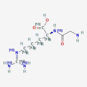 molecular formula C8H17N5O3 B12381626 (2S)-2-[(2-aminoacetyl)(15N)amino]-5-[bis(15N)(azanyl)(113C)methylideneamino](1,2,3,4,5-13C5)pentanoic acid 