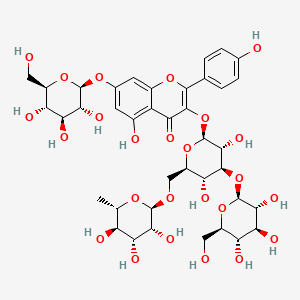 3-[(2S,3R,4S,5R,6R)-3,5-dihydroxy-4-[(2S,3R,4S,5S,6R)-3,4,5-trihydroxy-6-(hydroxymethyl)oxan-2-yl]oxy-6-[[(2R,3R,4R,5R,6S)-3,4,5-trihydroxy-6-methyloxan-2-yl]oxymethyl]oxan-2-yl]oxy-5-hydroxy-2-(4-hydroxyphenyl)-7-[(2S,3R,4S,5S,6R)-3,4,5-trihydroxy-6-(hydroxymethyl)oxan-2-yl]oxychromen-4-one