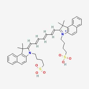 molecular formula C43H49N2O6S2+ B1238179 4-[(2Z)-2-[(2E,4E,6E)-7-[1,1-dimethyl-3-(4-sulfobutyl)benzo[e]indol-3-ium-2-yl]hepta-2,4,6-trienylidene]-1,1-dimethylbenzo[e]indol-3-yl]butane-1-sulfonic acid CAS No. 28782-33-4
