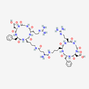 molecular formula C59H87N19O16 B12381827 H-Glu(1)-(2).cyclo[Arg-Gly-Asp-D-Phe-Lys(1)].cyclo[Arg-Gly-Asp-D-Phe-Lys(2)] 