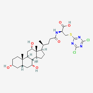 molecular formula C30H44Cl2N4O6S B12381829 Cholic acid-cysteine-cyanuric chloride complex 