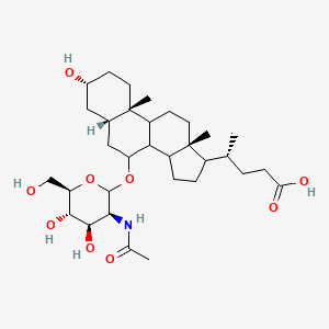 molecular formula C32H53NO9 B12381891 (4R)-4-[(3R,5S,7S,10S,13R)-7-[(3S,4R,5S,6R)-3-acetamido-4,5-dihydroxy-6-(hydroxymethyl)oxan-2-yl]oxy-3-hydroxy-10,13-dimethyl-2,3,4,5,6,7,8,9,11,12,14,15,16,17-tetradecahydro-1H-cyclopenta[a]phenanthren-17-yl]pentanoic acid 