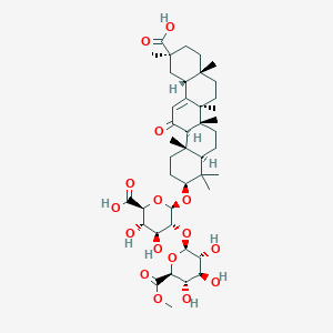 molecular formula C43H64O16 B12382068 (2S,3S,4S,5R,6R)-6-[[(3S,4aR,6aR,6bS,8aS,11S,12aR,14aR,14bS)-11-carboxy-4,4,6a,6b,8a,11,14b-heptamethyl-14-oxo-2,3,4a,5,6,7,8,9,10,12,12a,14a-dodecahydro-1H-picen-3-yl]oxy]-3,4-dihydroxy-5-[(2R,3R,4S,5S,6S)-3,4,5-trihydroxy-6-methoxycarbonyloxan-2-yl]oxyoxane-2-carboxylic acid 